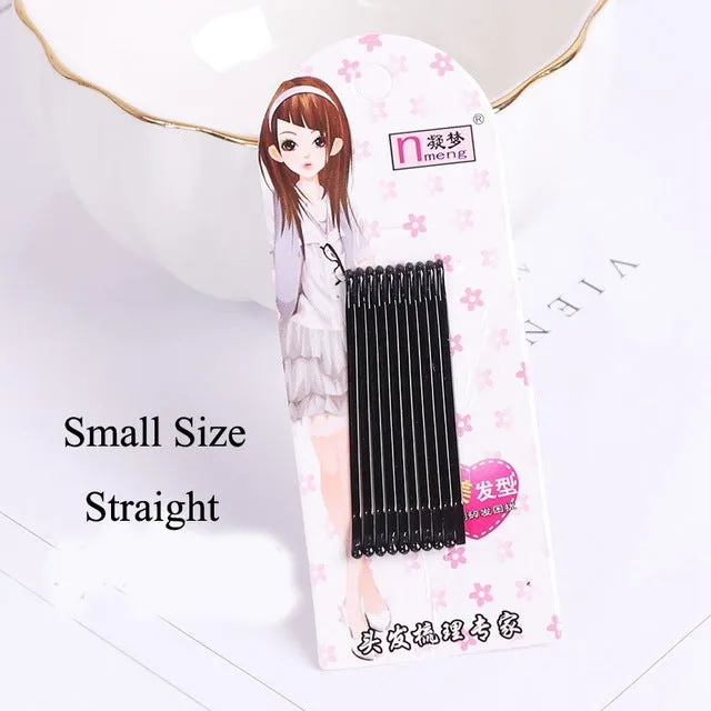 1 Pack Wholesale Cheap High Quality Hair Salon Hairpins Black Woman Bobby Pins Hairgrips Metal Girls Barrettes Hair Accessories