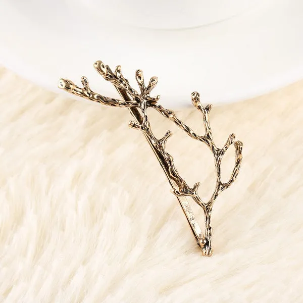 1 Pair Fashion Women Hairpins Vintage Metal Tree Branches hair clips girl barrette hair accessories High Quality