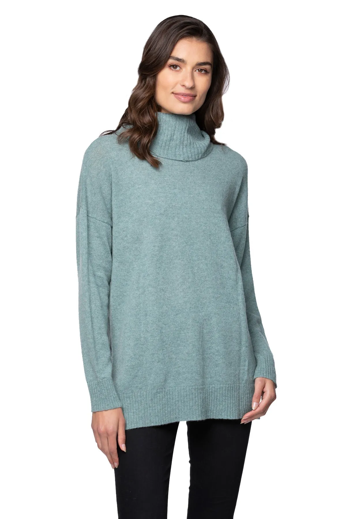 100% Cashmere Evelyn Cowl to Crewneck Sweater