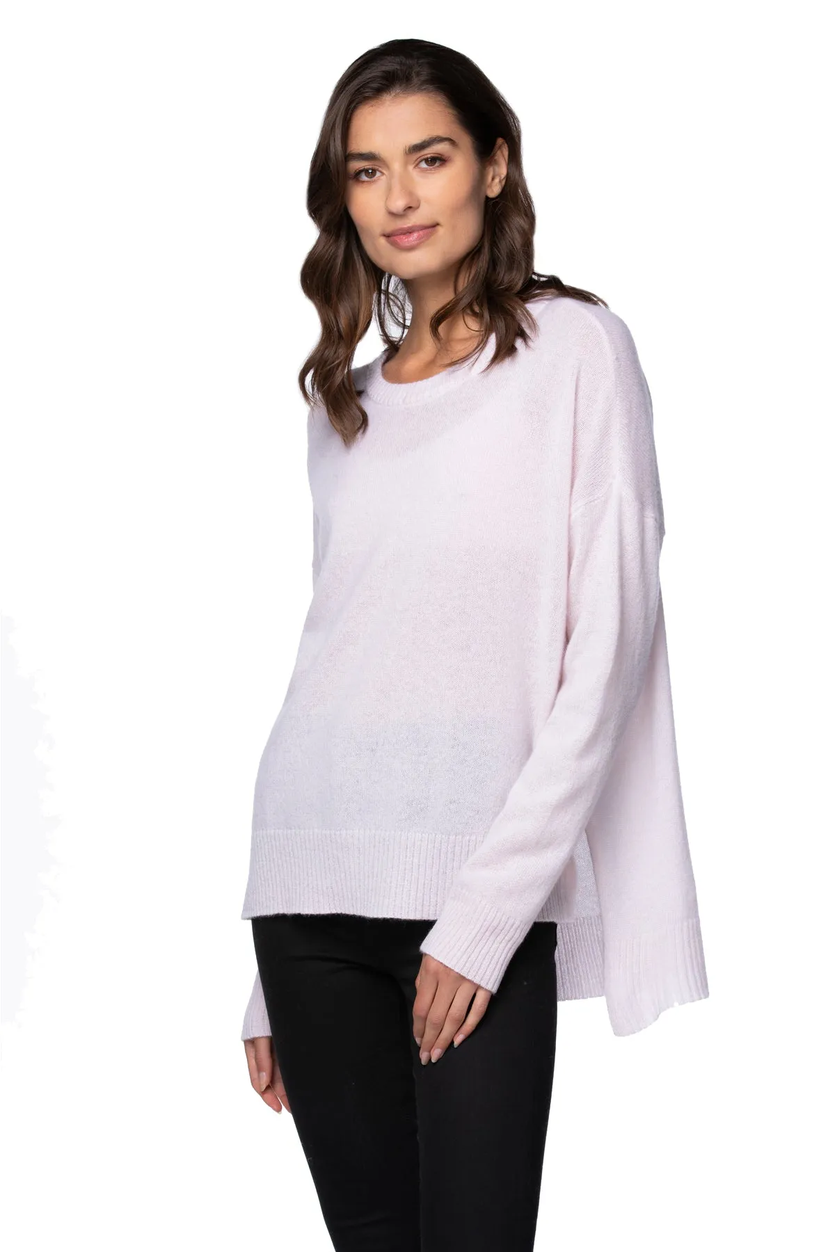 100% Cashmere Evelyn Cowl to Crewneck Sweater