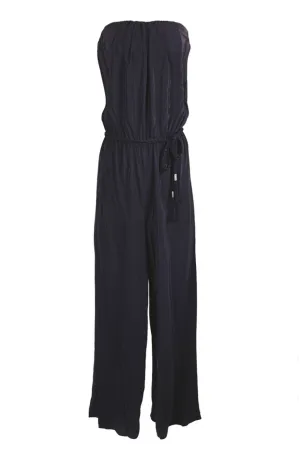 ALICE & TRIXIE CRYSTAL Black Silk Jumpsuit