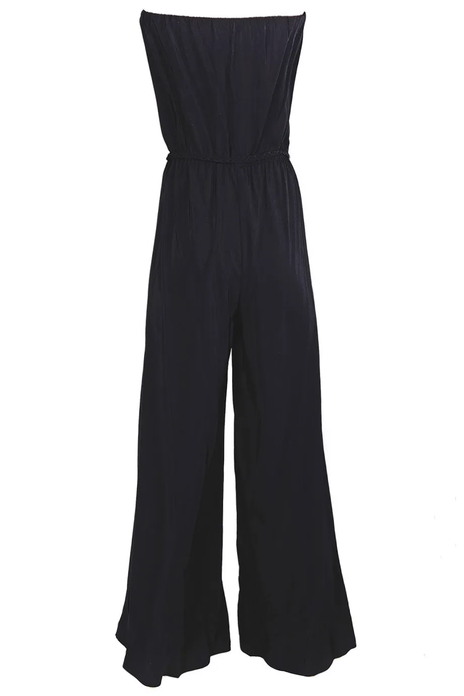 ALICE & TRIXIE CRYSTAL Black Silk Jumpsuit