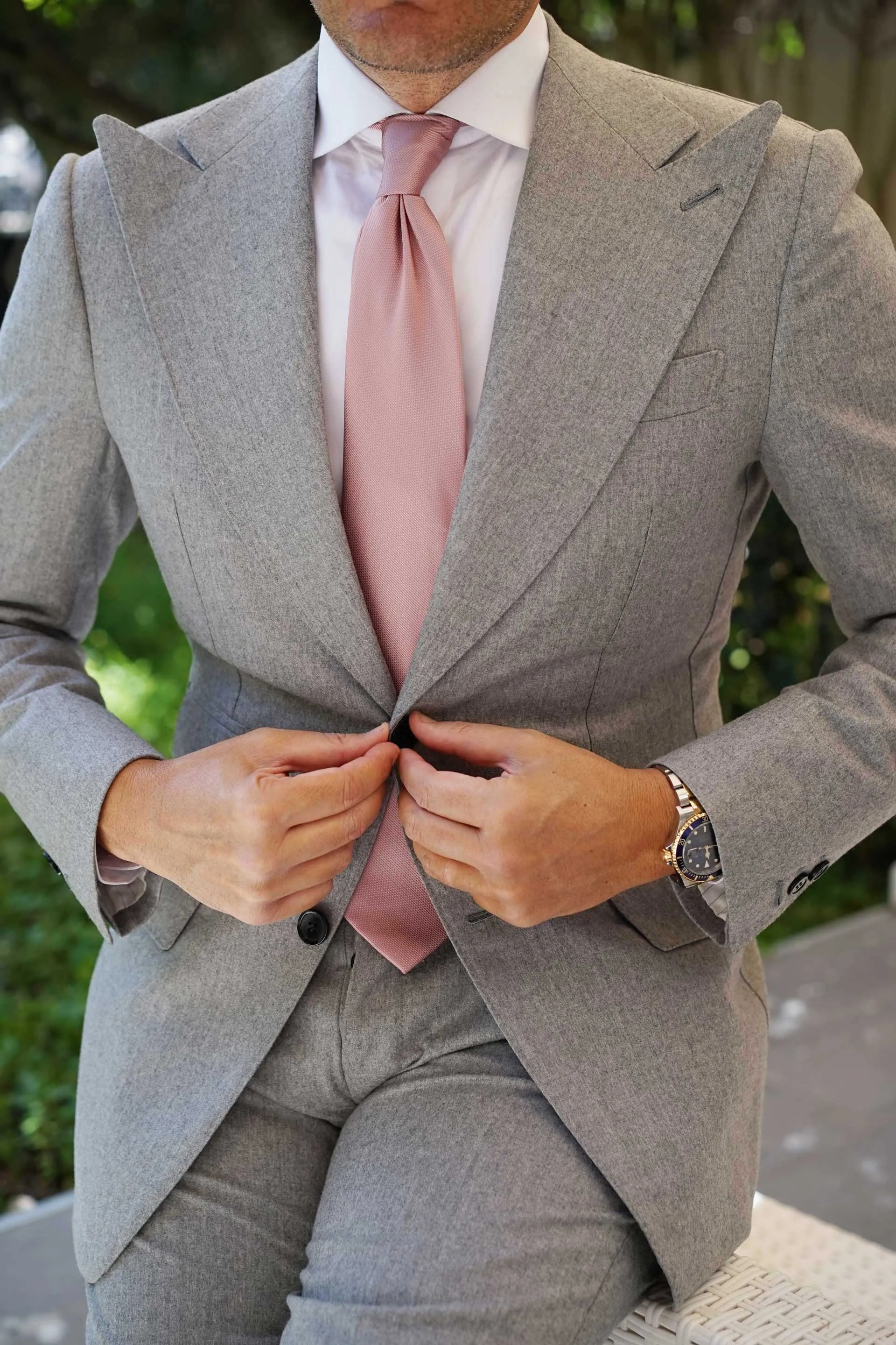 Antique Dusty Rose Weave Necktie