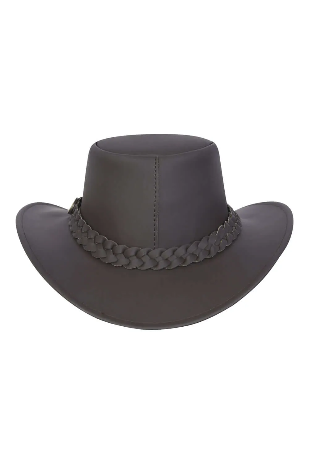 Australian Style Leather Outback Bush Hat Mens Womens Brown