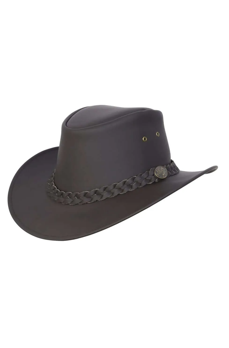 Australian Style Leather Outback Bush Hat Mens Womens Brown