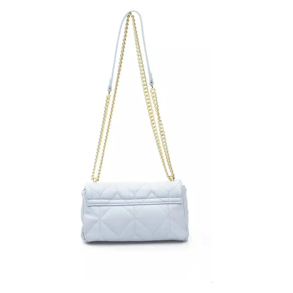 Baldinini Trend Elegant Light Blue Shoulder Bag with Golden Accents