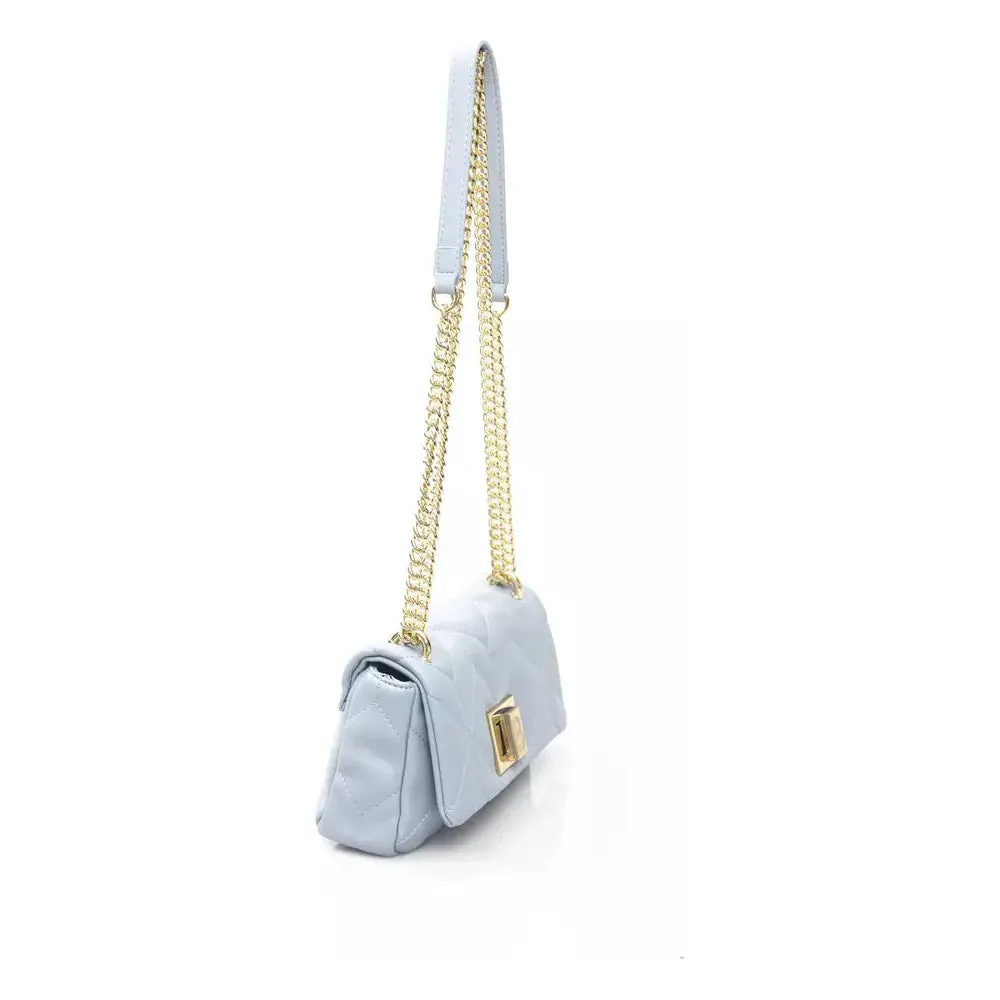 Baldinini Trend Elegant Light Blue Shoulder Bag with Golden Accents