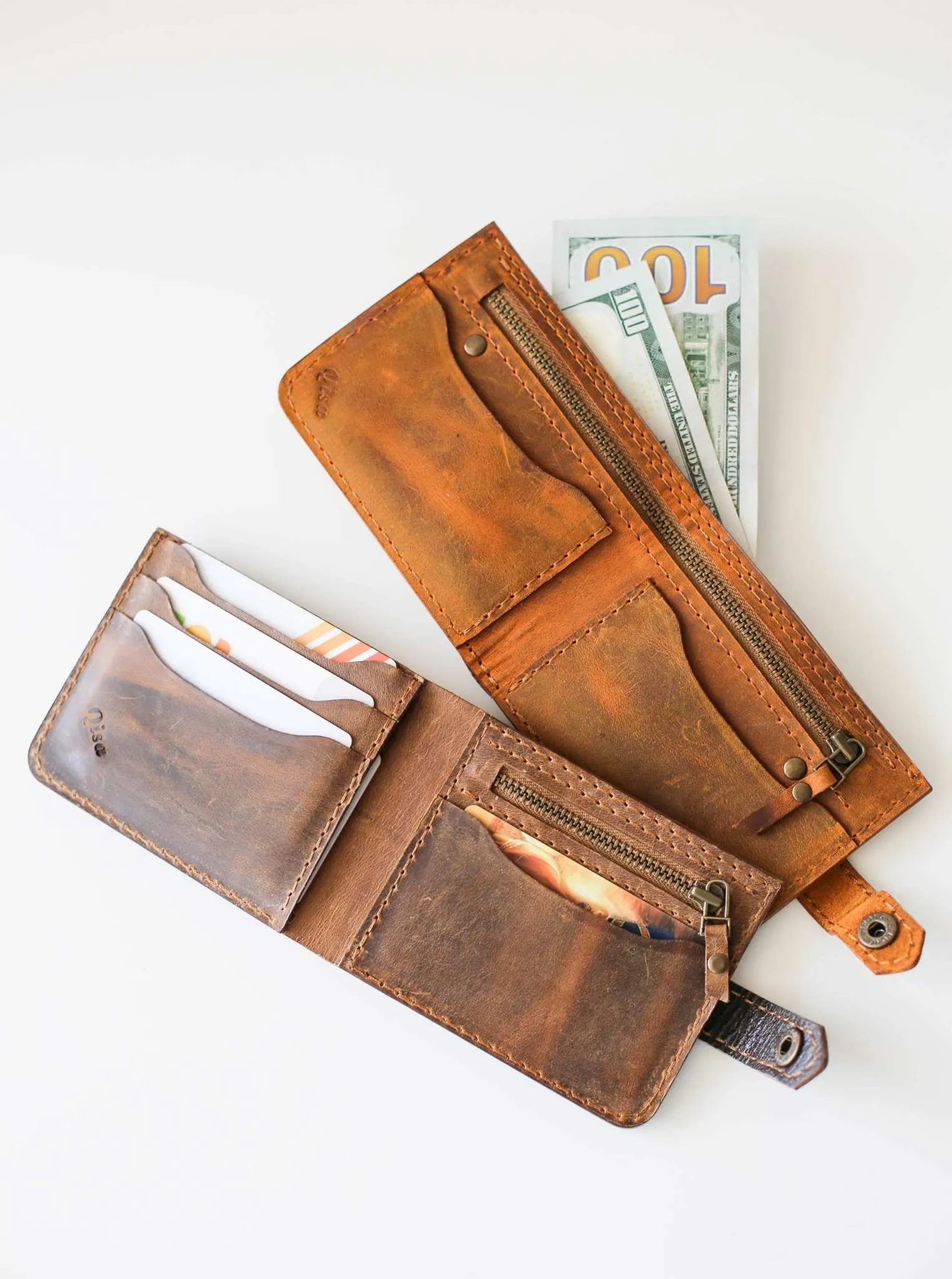 Bifold Leather Wallet - Coffee Brown