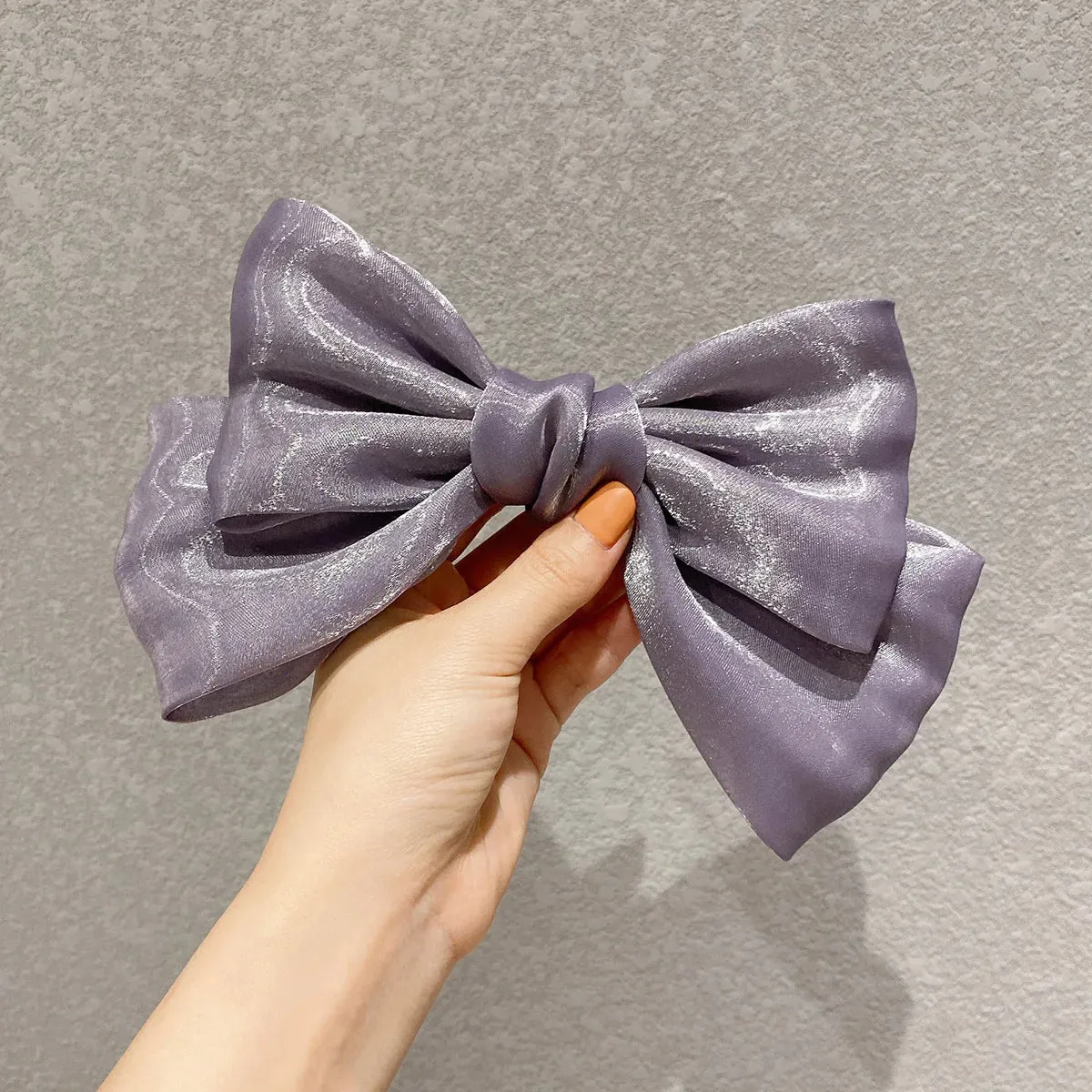 Big Red Bow Hair Accessory - Spring Korean Satin Rubber Bow - Christmas Accessory