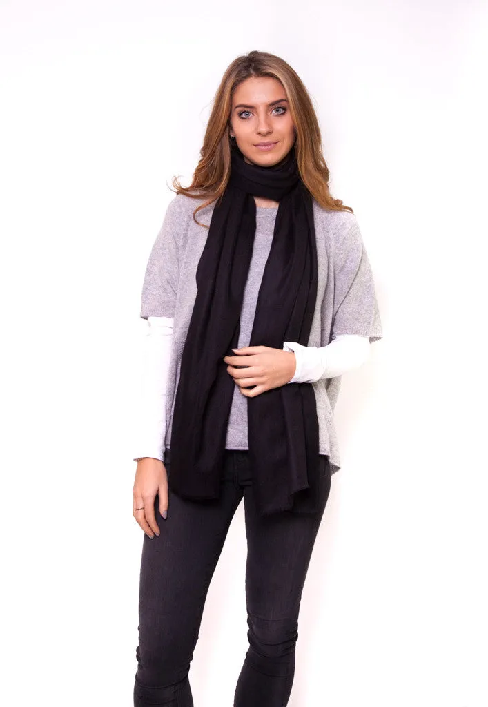 Black Full Cashmere Scarf