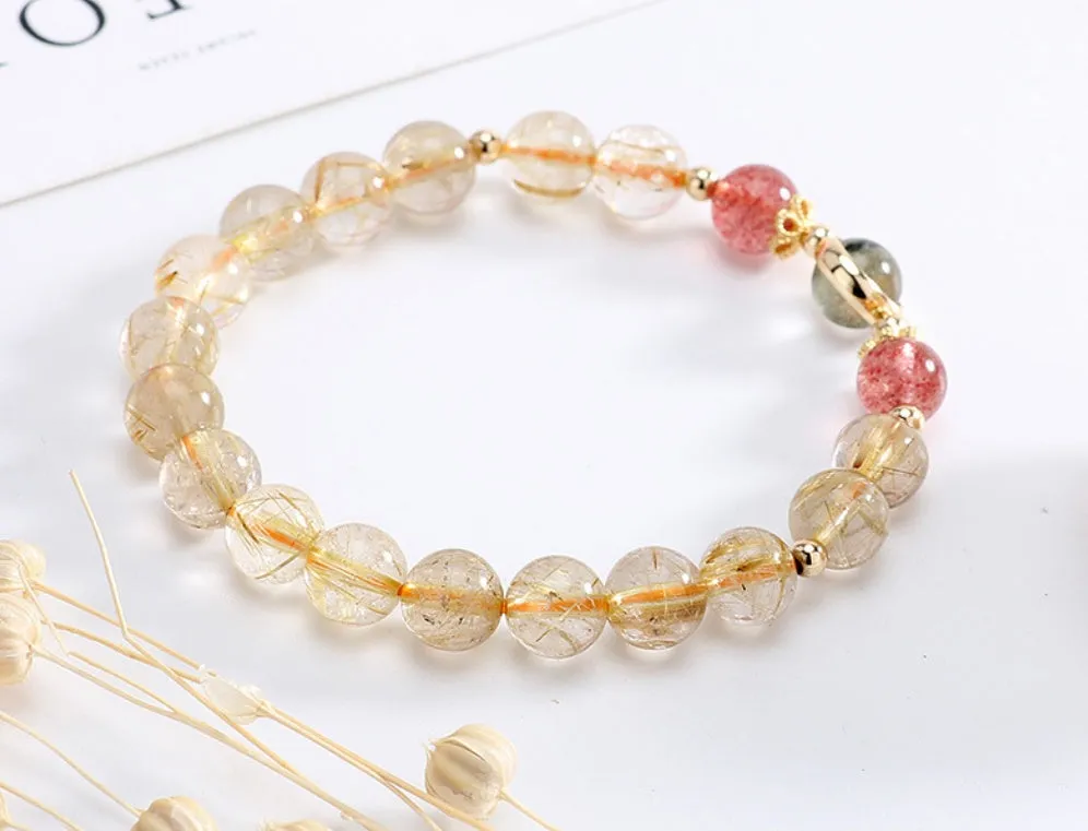 Blonde Crystal Strawberry Crystal Bracelet