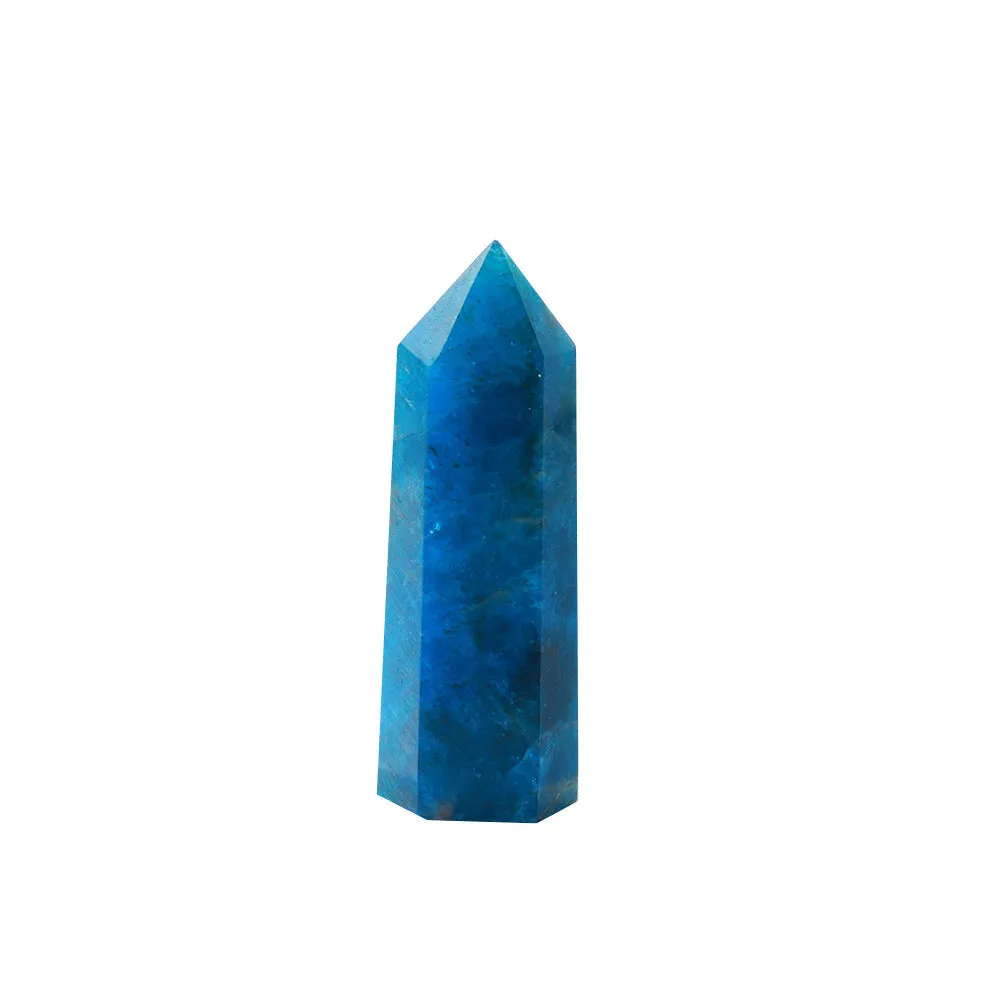 Blue Apatite Point Healing Crystal Stone Tower Reiki Energy