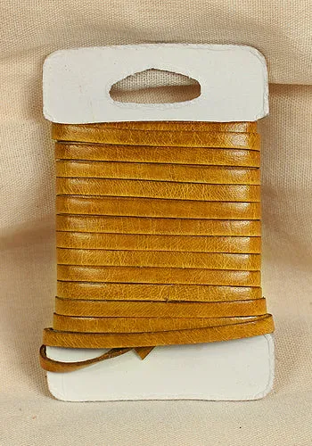 Bossed Braided Strap Full-Grain Leather 5m Yellow