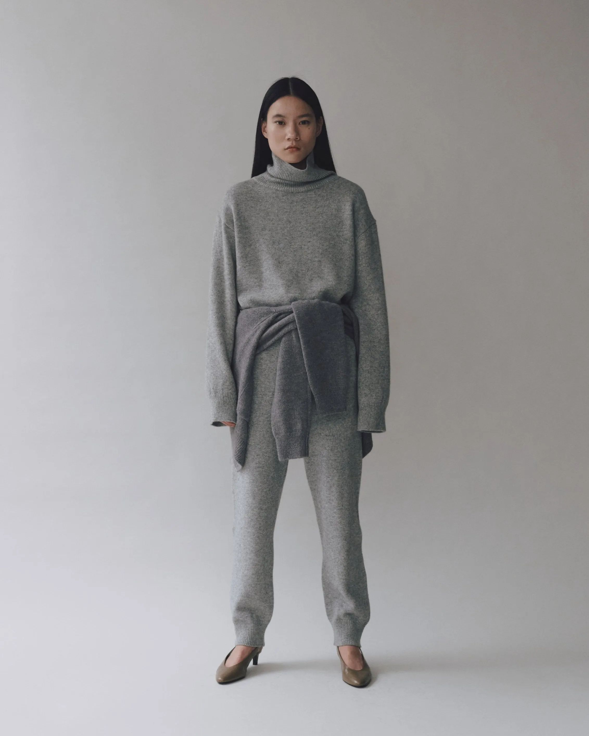 CASHMERE BLEND HIGH NECK KNIT