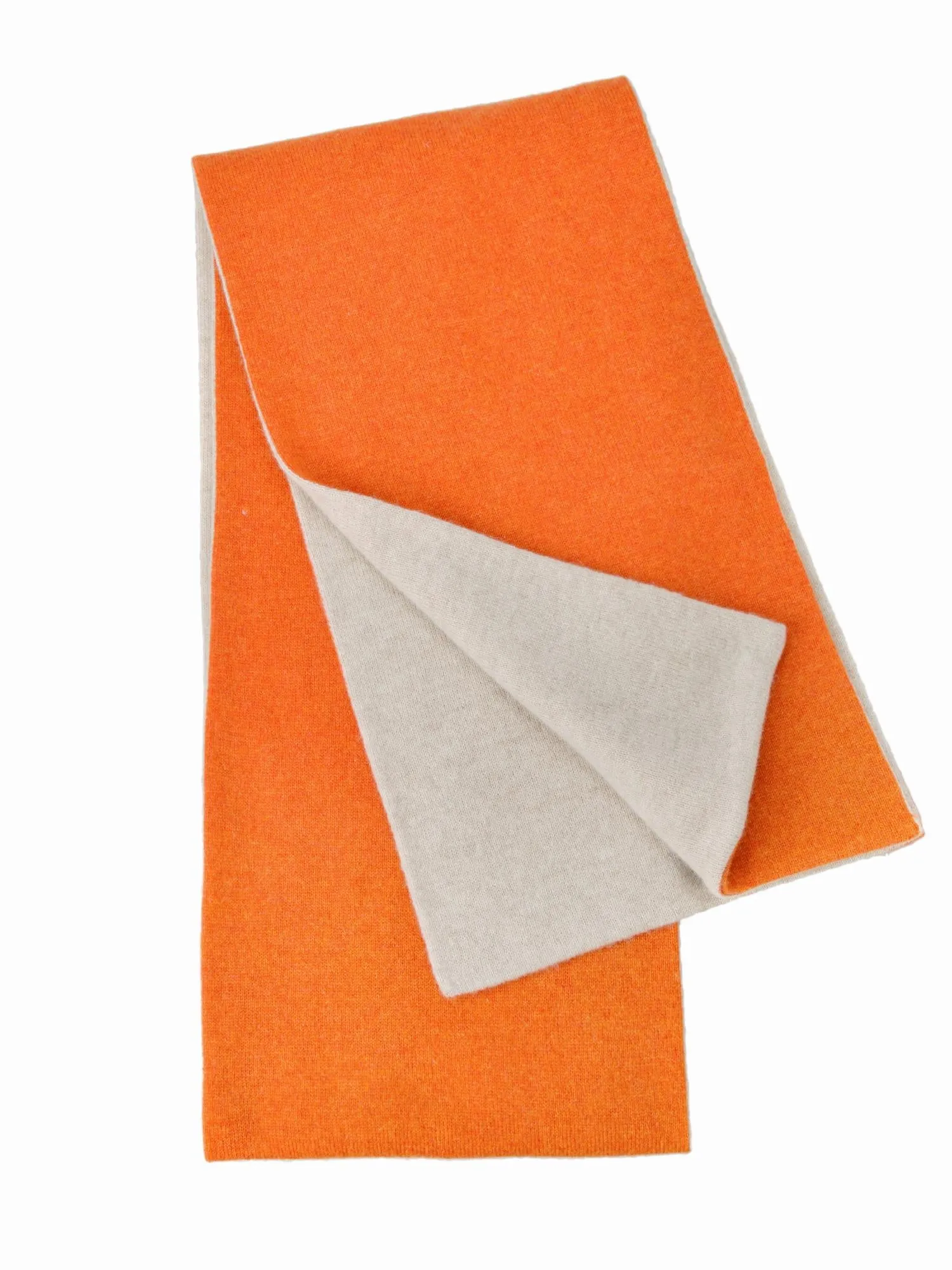 Colorblock Cashmere Scarf_Orange/Oatmeal