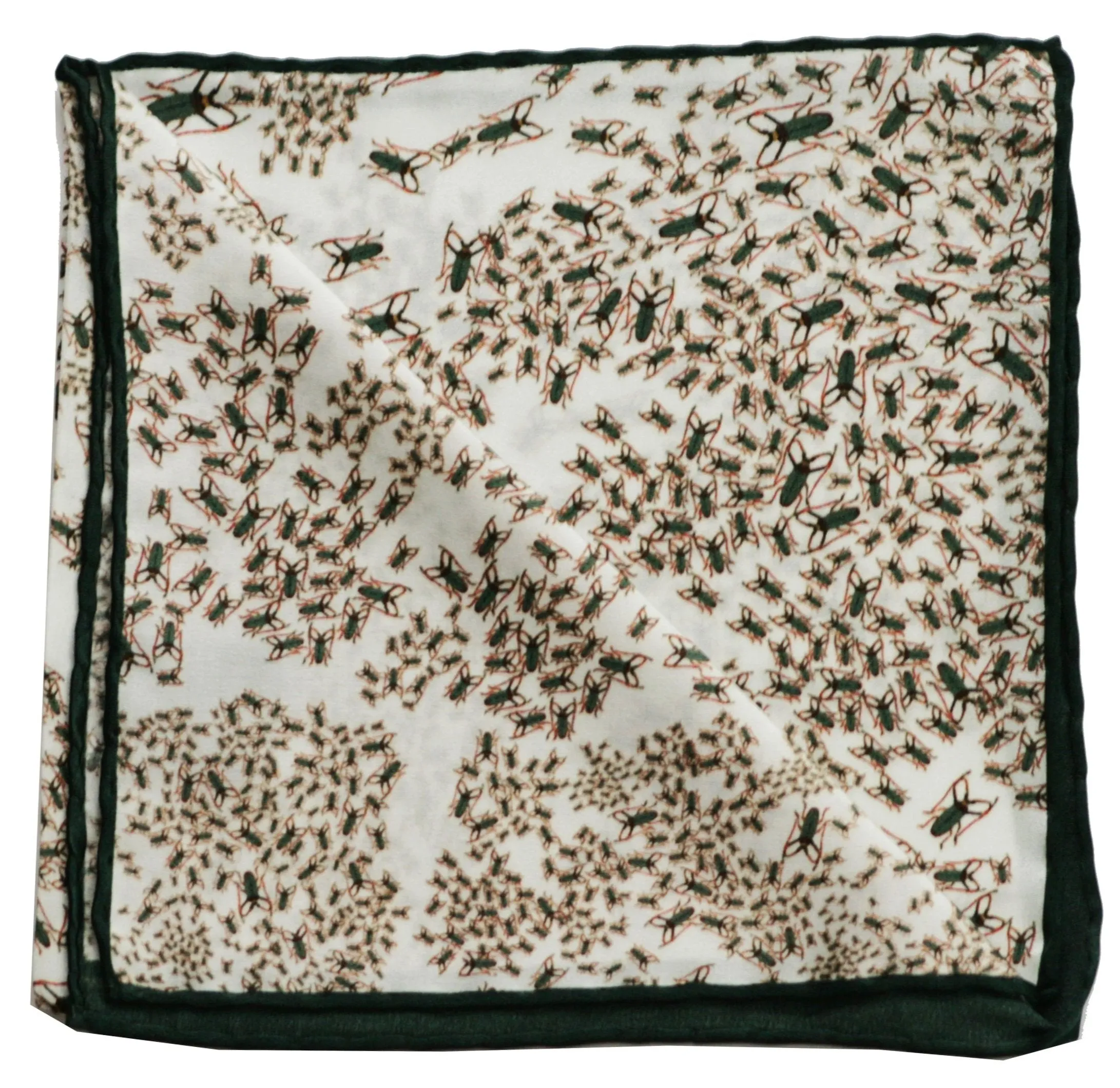 Crazy Bug White Men's Pocket Square