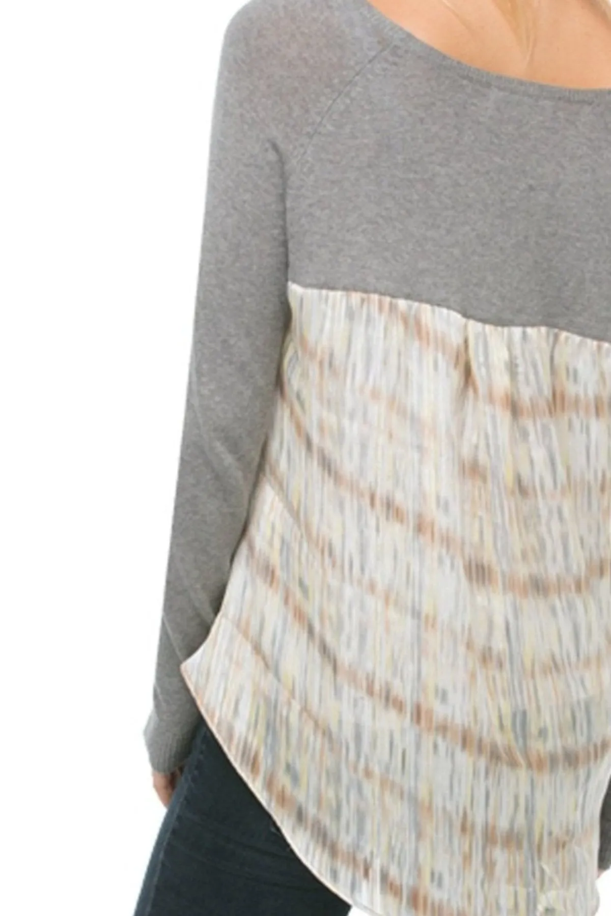 Crewneck Cotton-Cashmere Sweater with Silk Back Panel