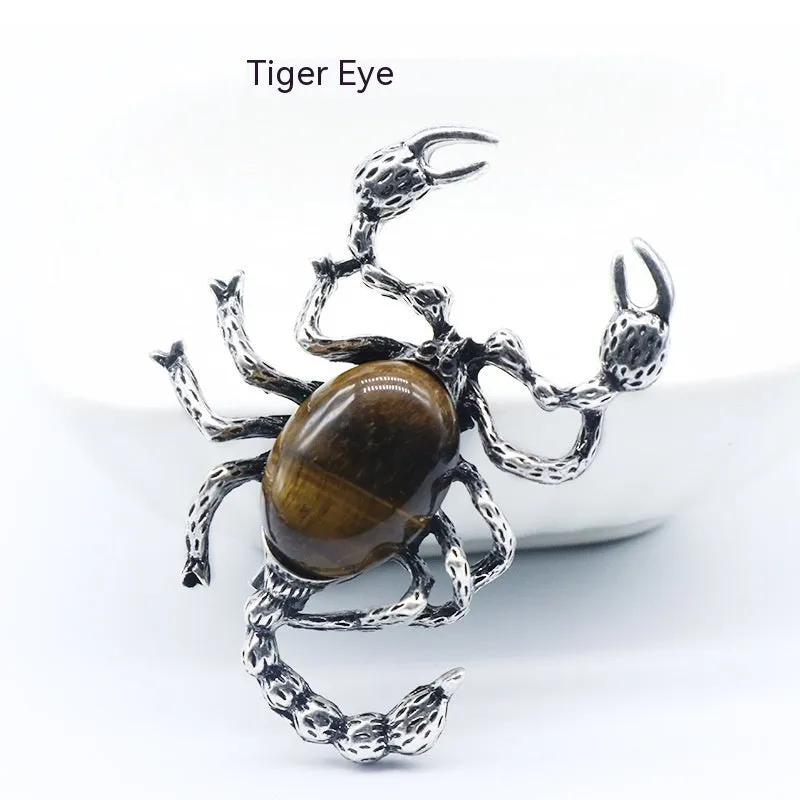 Crystal Agate Scorpion Pendant