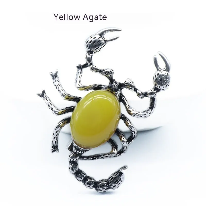 Crystal Agate Scorpion Pendant