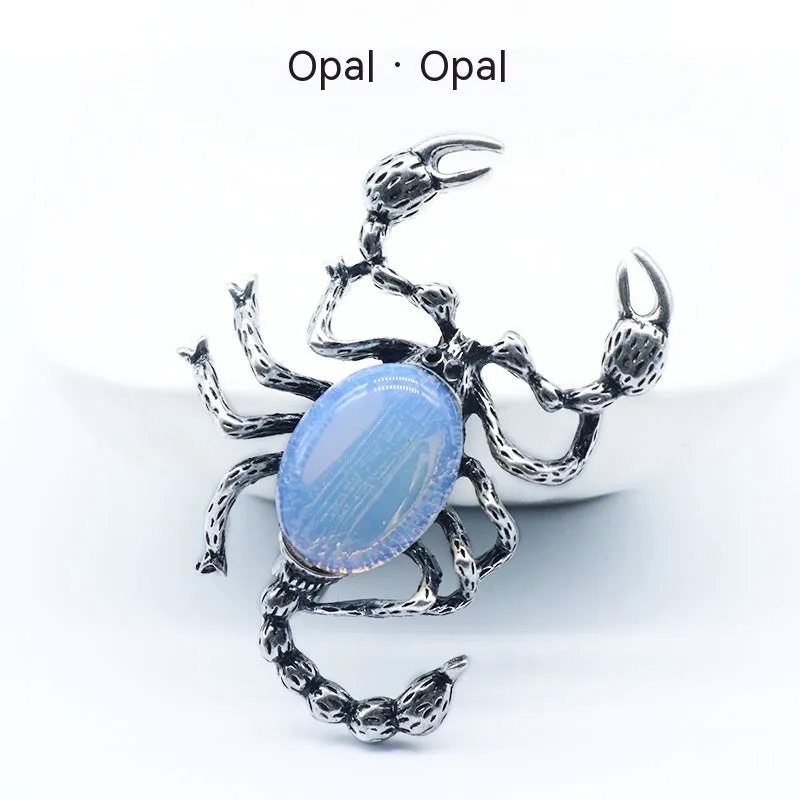 Crystal Agate Scorpion Pendant