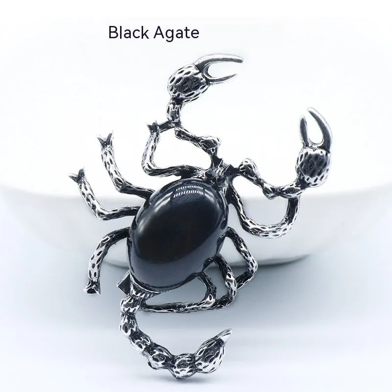 Crystal Agate Scorpion Pendant