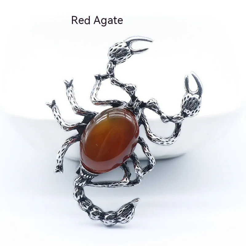 Crystal Agate Scorpion Pendant