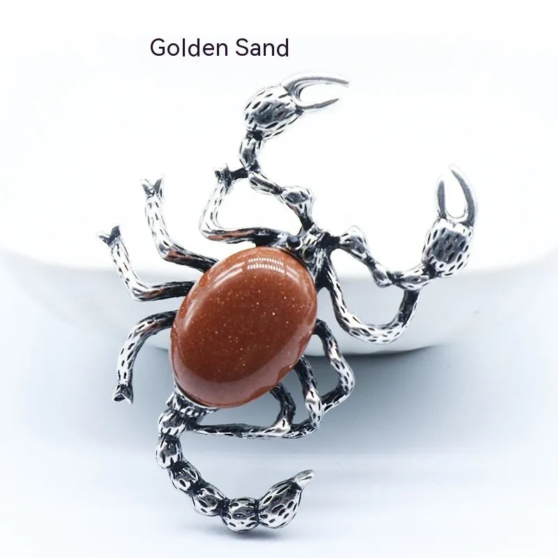 Crystal Agate Scorpion Pendant