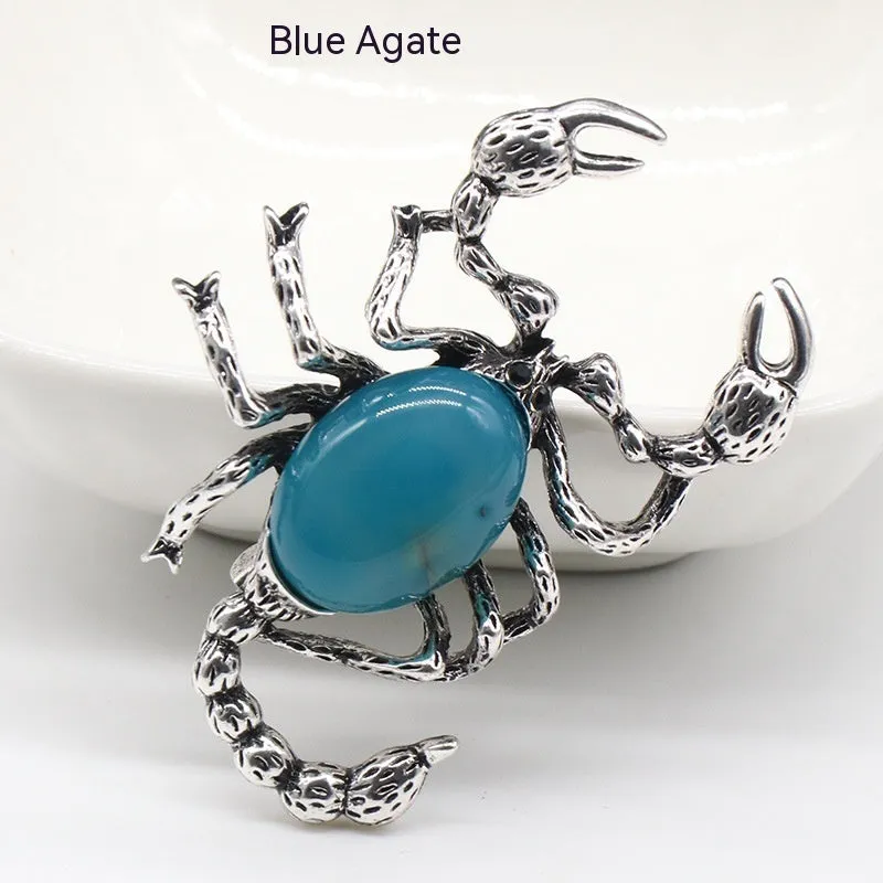 Crystal Agate Scorpion Pendant