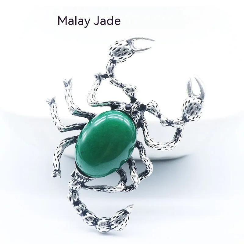 Crystal Agate Scorpion Pendant