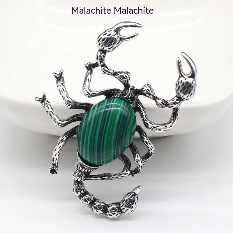 Crystal Agate Scorpion Pendant