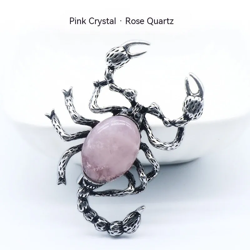 Crystal Agate Scorpion Pendant