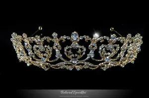 Diana Vintage Art Deco Heart Gold Tiara | Swarovski Crystal