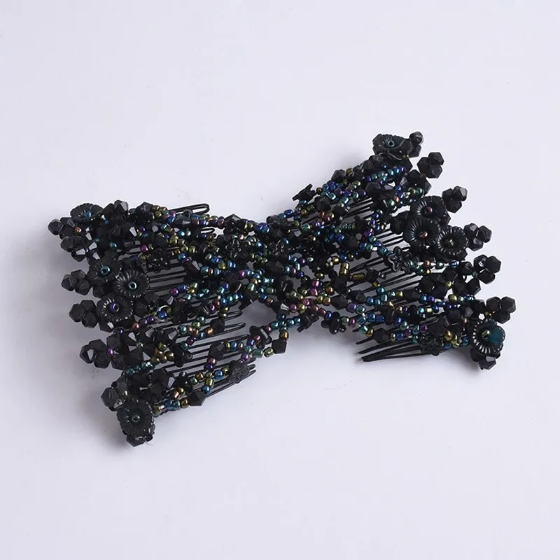 DIY Hair Accessories Pearl Beaded Elastic Hair Claw Hairpin