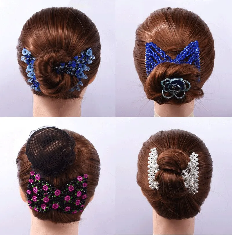 DIY Hair Accessories Pearl Beaded Elastic Hair Claw Hairpin