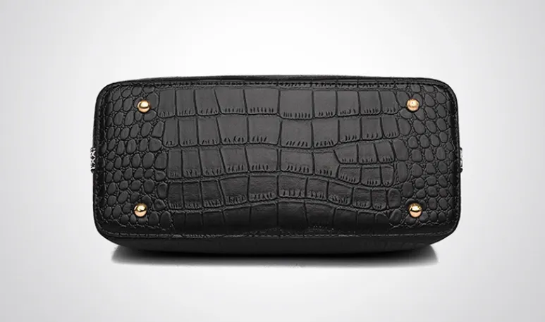 Embossed Crocodile Pattern PU Leather Handbag