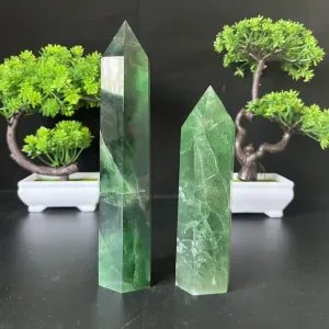 Green Fluorite Single-pointed Hexagonal Prism