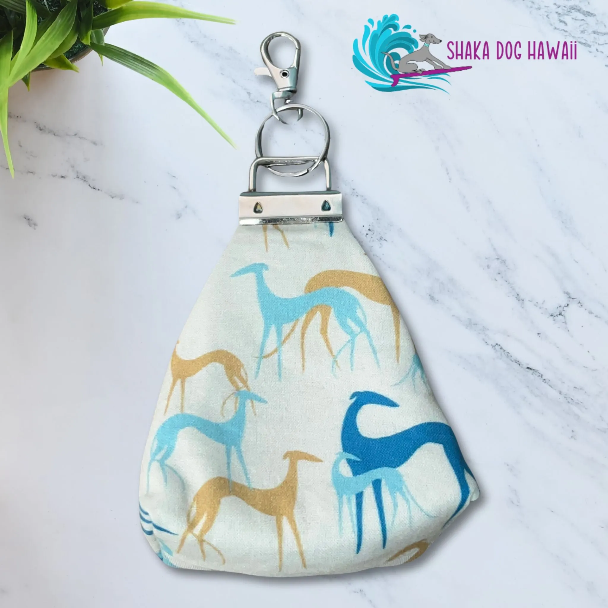 Greyhound Shadows Cream Keychain Coin Pouch