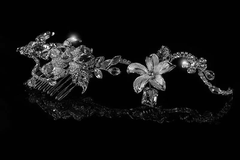 Helen Flower Garden Hair Comb | Swarovski Crystal