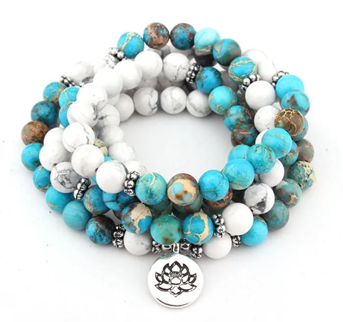 Howlite Natural Stone Bracelet 108 Beads