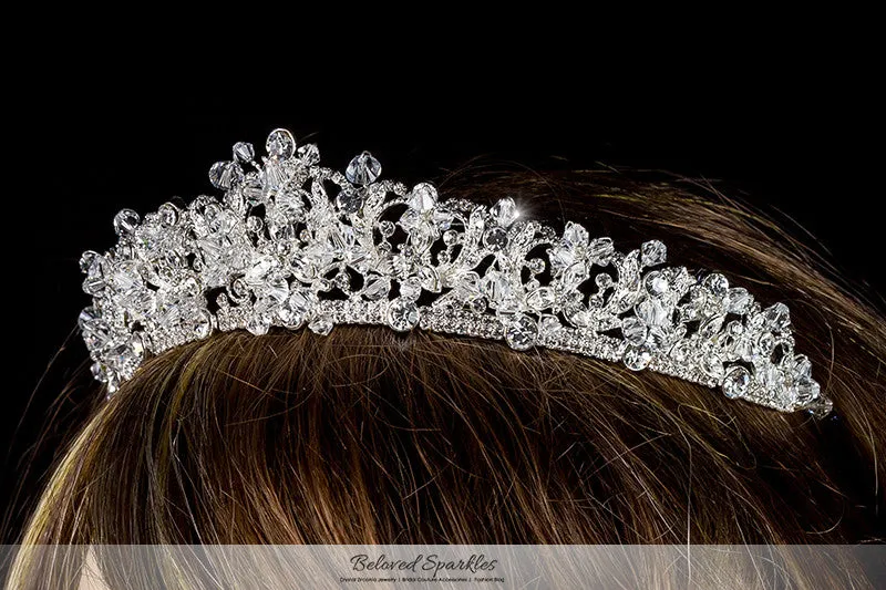 Ingrid Royal Cluster Silver Tiara | Swarovski Crystal