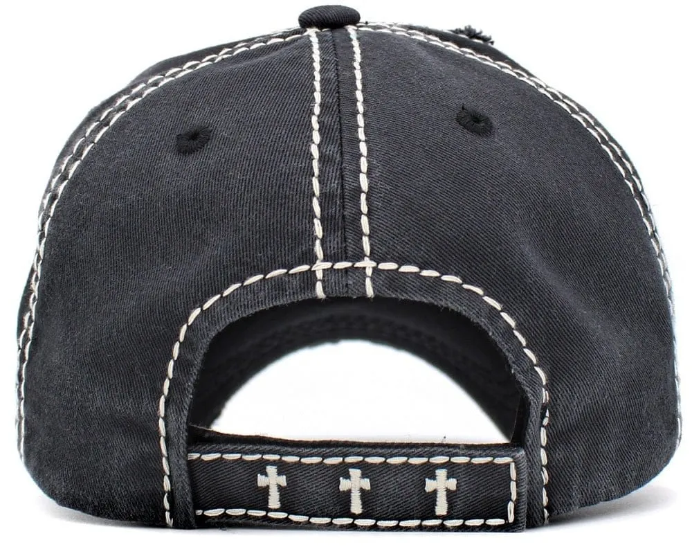 KBV1403 ''AMAZING GRACE'' Distressed Cotton Cap