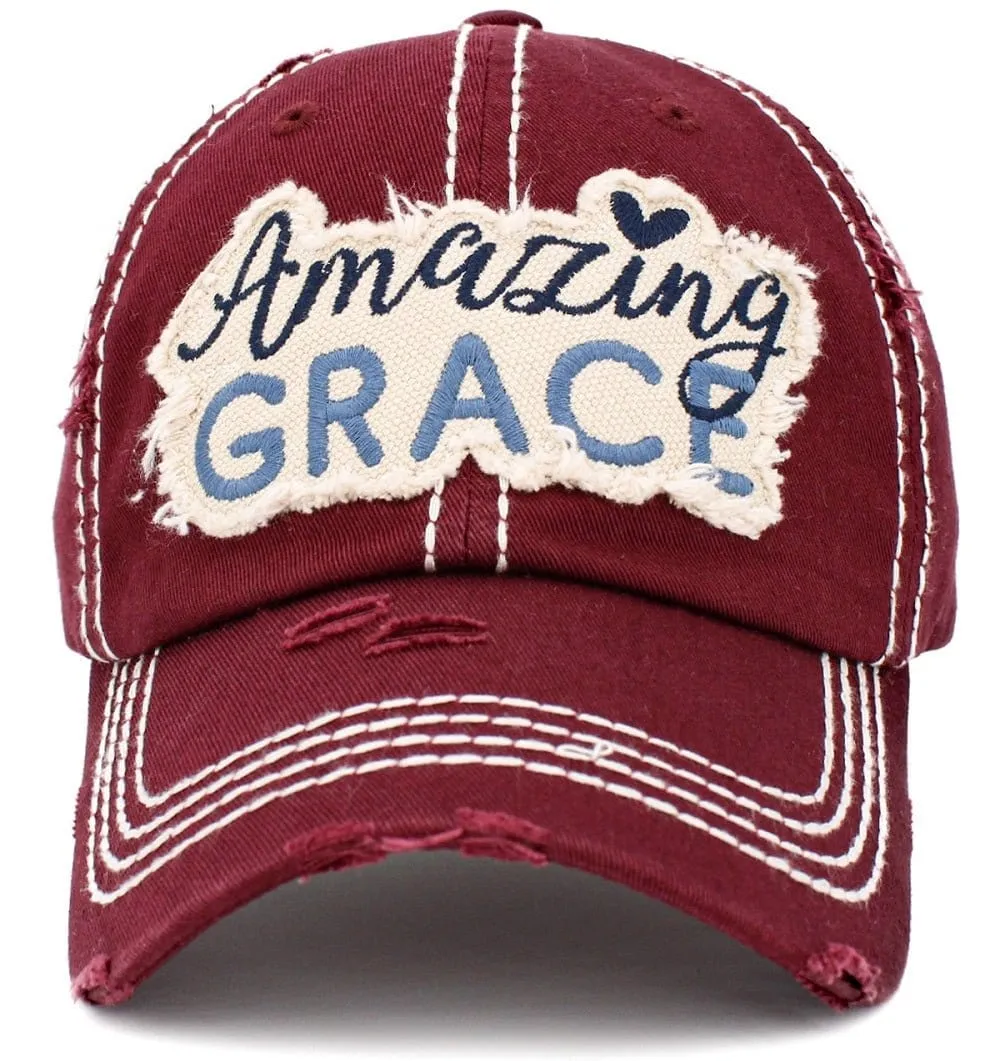 KBV1403 ''AMAZING GRACE'' Distressed Cotton Cap