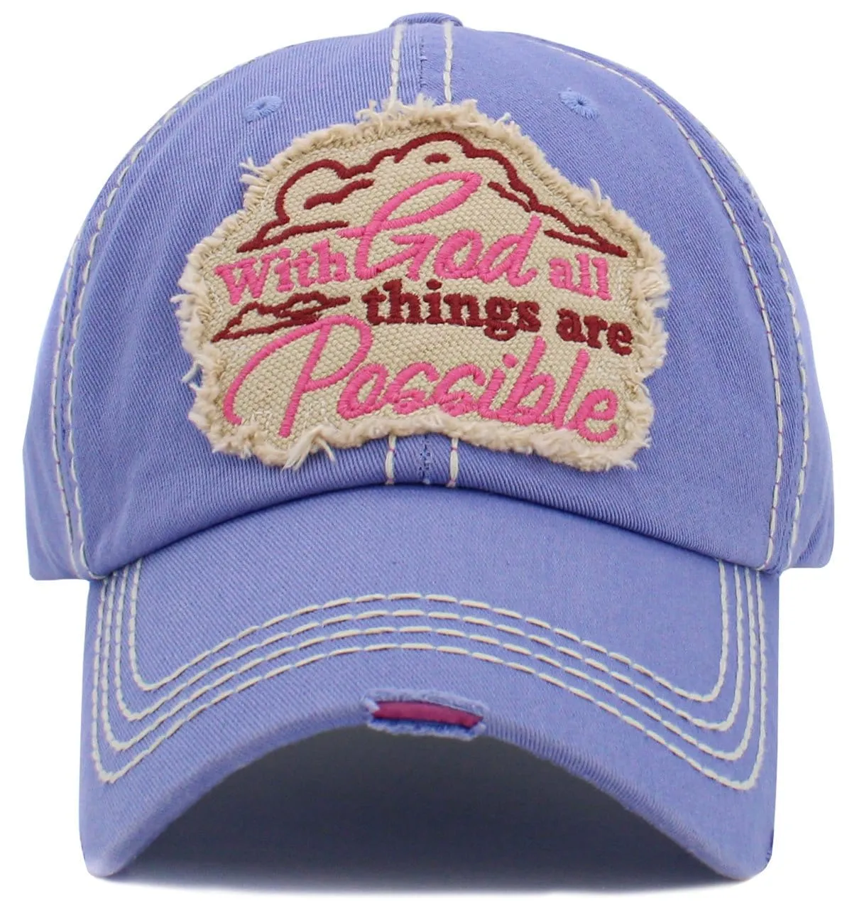 KBV1471 'With God All things are possible' Vintage Ballcap