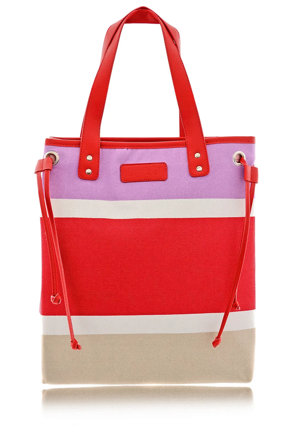 LARINE Red Color Block Shoulder Bag