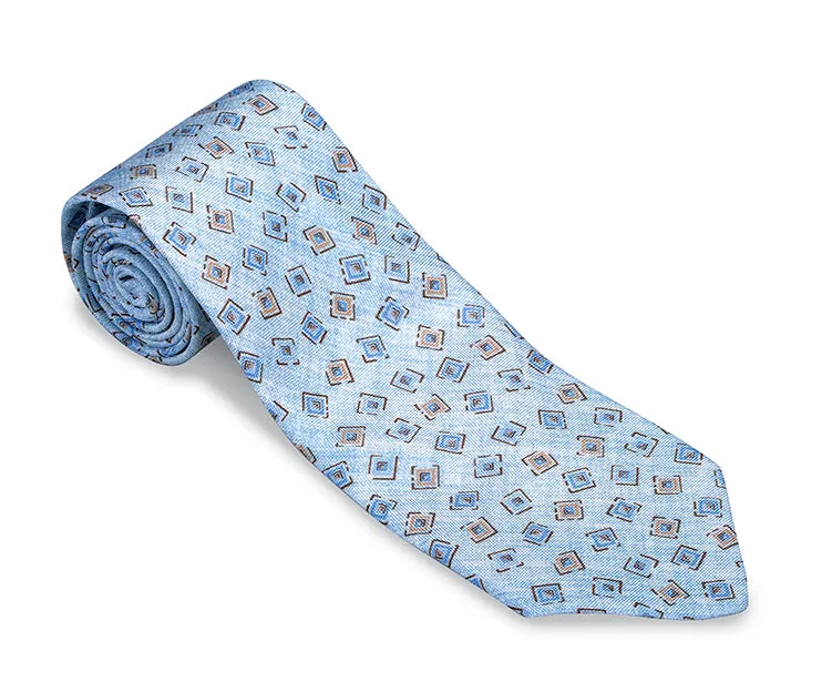 Light Blue Brinkley Medallions Necktie - F5198