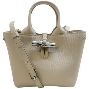 Longchamp Extra Small Ivory Leather Le Roseau Tote