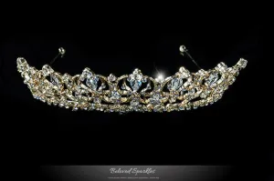 Marissa Vintage Art Deco Gold Tiara | Swarovski Crystal