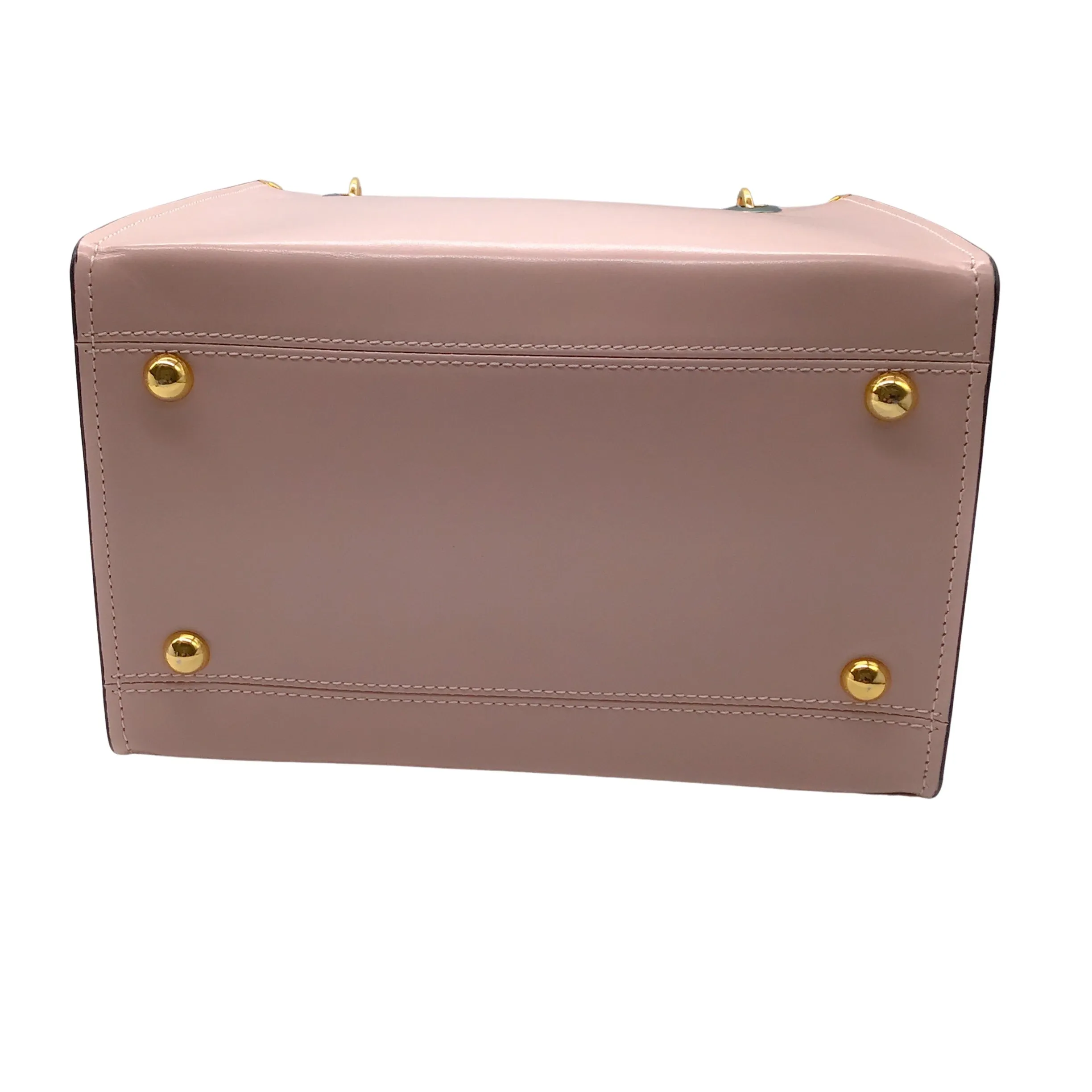 Marni Light Pink Gold Clip Leather Shoulder Bag