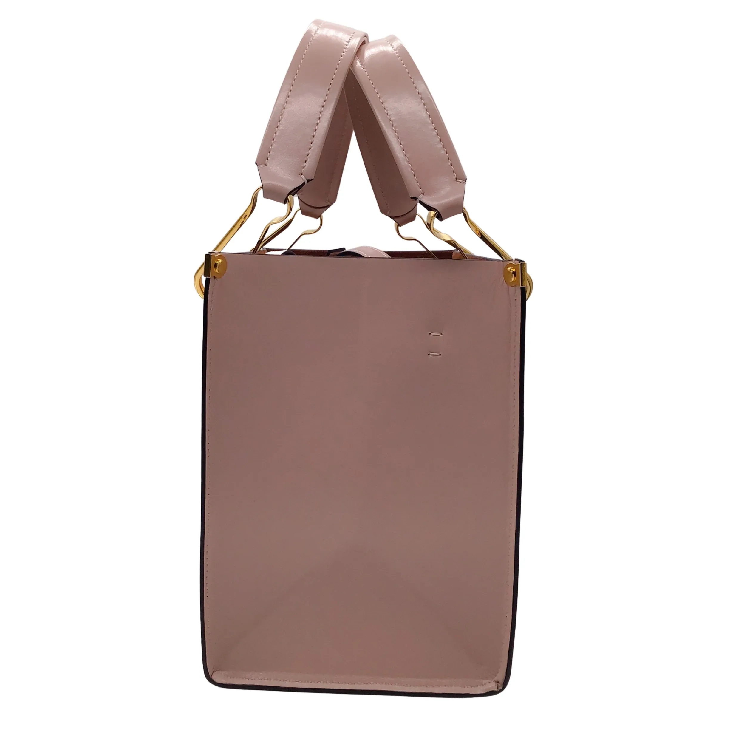 Marni Light Pink Gold Clip Leather Shoulder Bag