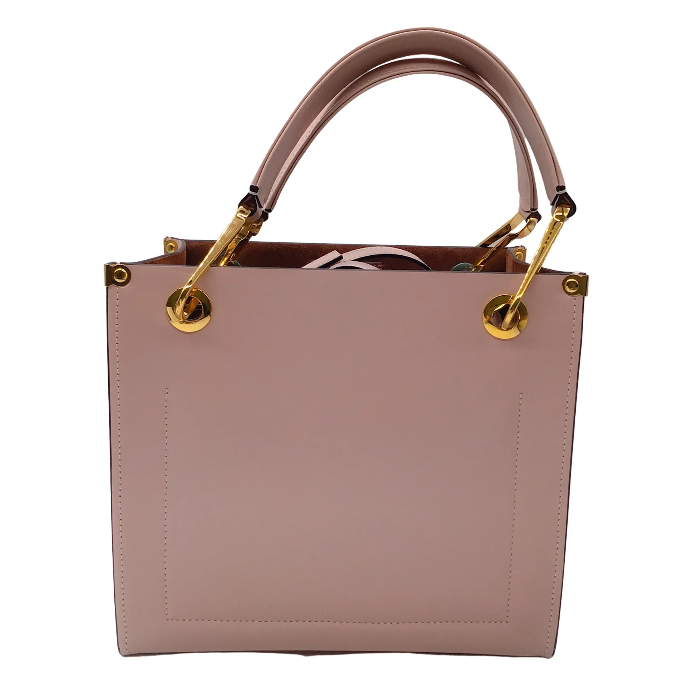 Marni Light Pink Gold Clip Leather Shoulder Bag